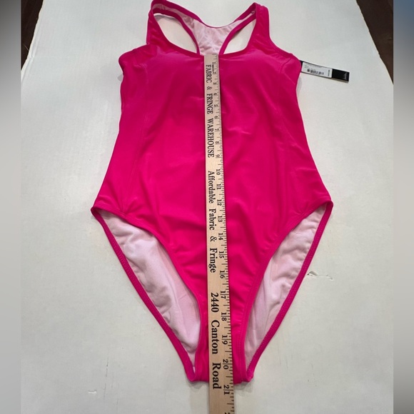 NICOLE MILLER STUDIO ONE PIECE RACER BACK HOT PINK SWIM SUIT SIZE MEDIUM  NWT - Picture 6 of 12